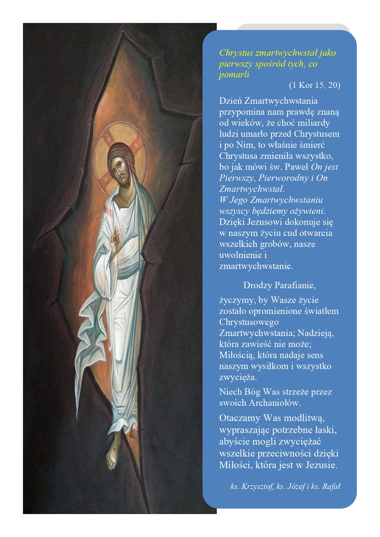 Życzenia Wielkanocne 2024 Parafia page 0001